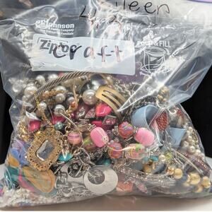 Jewelry Lot Eileen Repurpose Bag Over 4 Pounds Beads & Possible Wearable Pieces